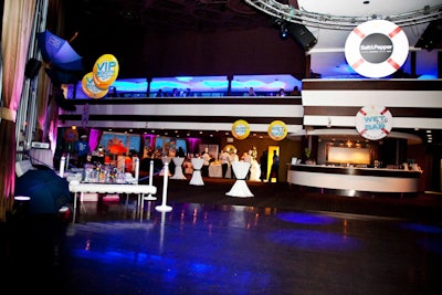 Blue lighting filled the RBC-sponsored V.I.P. lounge, which overlooked the main event space.