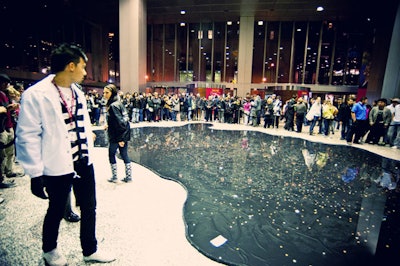 German artist Dan Mihaltianu created 'Vodka Pool,' a reflecting pool of vodka in the lobby of Commerce Court.