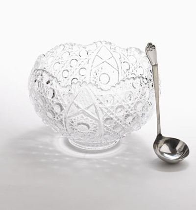 Glass punch bowl, $17.50, from Higgins Event Rentals in Toronto