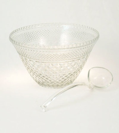 Cut glass punch bowl, $14.20, available throughout the U.S. from Capital Party Rentals, a Classic Party Rentals company