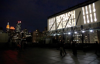 Bentley Meeker Lighting & Staging projected the BizBash logo on the rooftop.