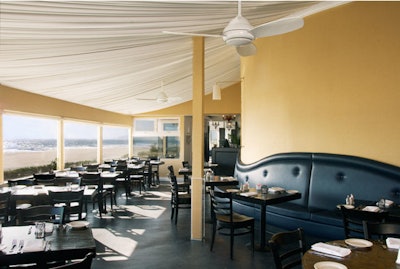 The space offers expansive coastal views.