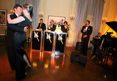 Inside the Meridian House, the Eric Felten Jazz Orchestra played in the largest salon.