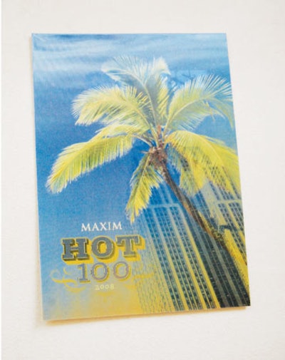 In 2008, Maxim's Hot 100 Party invite had a lenticular image.