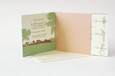 In 2008, Alpine Creative Group's invitation for Joe Torre Safe at Home Foundation included inserts and envelopes.