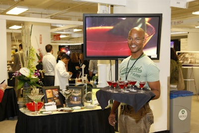 Martini Park served miniature martinis at its booth while showcasing its venue to attendees.
