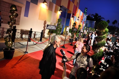 Rick Baker stopped for interviews on the red carpet.