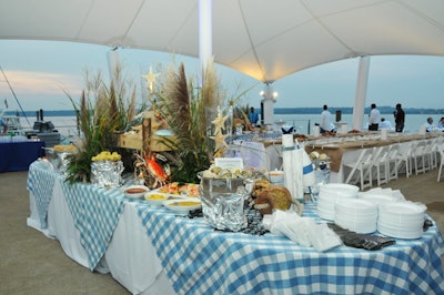 The Thursday night crab fest was held at the complex's riverfront piers.