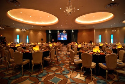 The university moved the gala from last year's location at the Broward County Convention Center to the Fontainebleau hotel's Fleur de Lis ballroom.