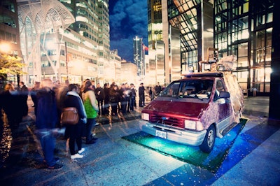 A truck decked out in pow wow regalia toured the streets as part of Rebecca Belmore's 'Gone Indian' exhibit.