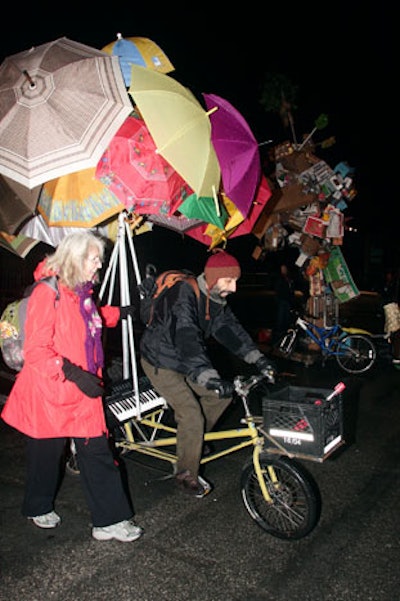 Japanese artist Kyohei Sakaguchi created a mobile installation called 'Bicitycle' in an effort to highlight the survival skills of the homeless.