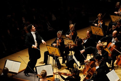 Gustavo Dudamel led his first concert with the Los Angeles Philharmonic at Disney Hall.