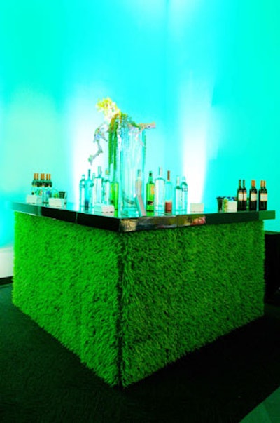 Ronen Bar and Furniture Rental provided the grass-covered bars.
