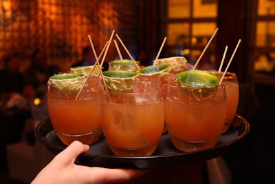 At River North's new Mexican restaurant, Mercadito, servers passed tequila cocktails garnished with guava slices.