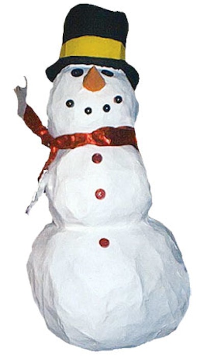 A snowman piñata from Paper Dragon Piñatas