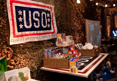 A mock U.S.O. outpost was set up for guests to see during the reception.
