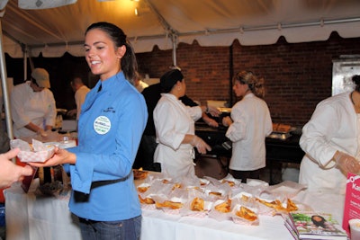 Hundreds flooded the Tobacco Warehouse for the Blue Moon Burger Bash on Friday night. Rachael Ray's signature event saw more than a dozen chefs compete for the best patty, including last year's winner, Katie Lee Joel (pictured).