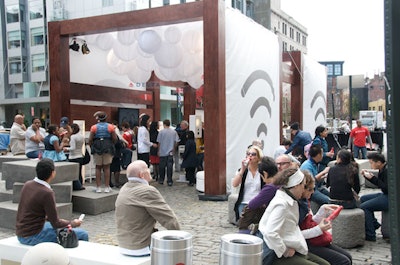 MKG Productions created a pop-up for Delta Airlines in the meatpacking district, where festival attendees and passersby could lounge and enter a competition to win plane tickets.