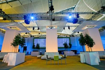 Offices for the delegates and a lounge area were built to give attendees an accessible spot for respite during the sessions.