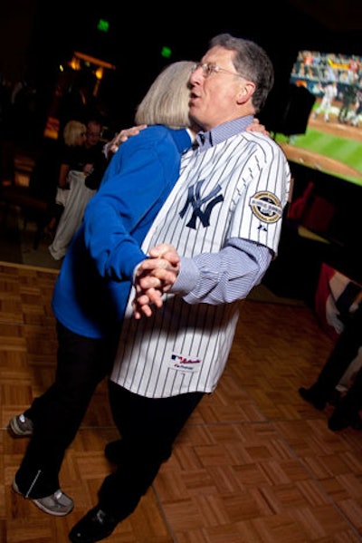 Guests embraced the casual, sporty theme by donning baseball apparel.