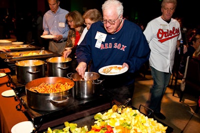 Guests enjoyed New England fare catered by the hotel.