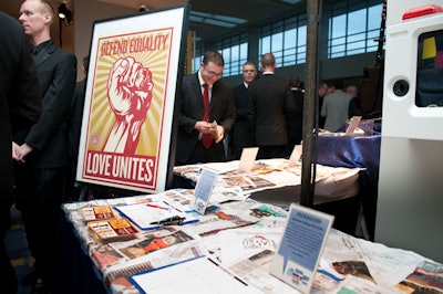 Silent auction items were on display on the Convention Center's third-floor concourse.