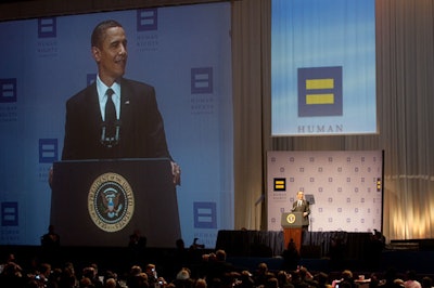 President Obama gave the evening's keynote speech.