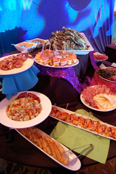 The Italian food station had deconstructed antipastas like grilled zucchini, yellow squash, endive, and eggplant.