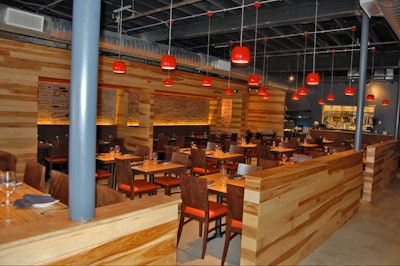 The main dining room and Tequila Lounge are separated by a low wood wall.