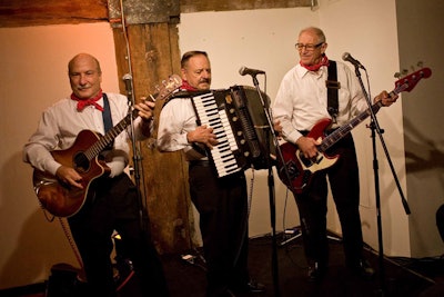 A trio playing Italian tunes entertained the crowd at Meatball Madness.