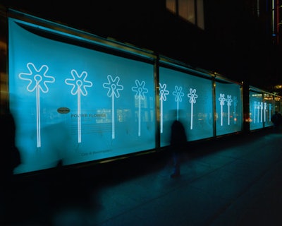 Shown in 'Design USA' is Antenna Design's Power Flower, part of the Häagen-Dazs Cultural Initiative at Bloomingdale's, New York, 2002.