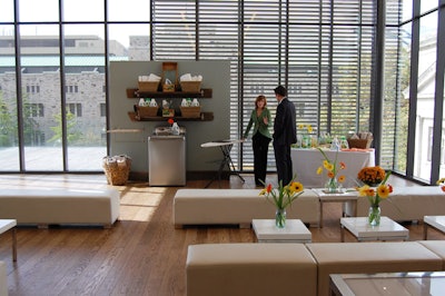 HGTV host Sarah Richardson and Tim Pellerin, director of marketing for Clorox Canada, gave a presentation to the media during the afternoon event, held at Jamie Kennedy's café at the Gardiner Museum.