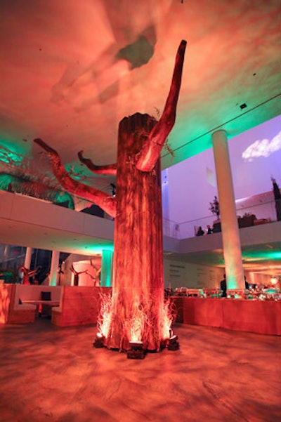 A 20-foot-tall fabricated tree was the centerpiece of the premiere party, with a trunk that measured four feet in diameter and branches that spanned 10 feet.