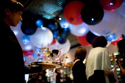 Paper lanterns of varying sizes covered the ceiling on the museum's top floor.