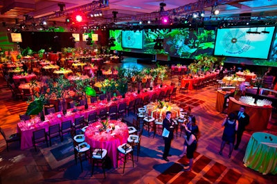 Green and pink lighting from Port Lighting Systems flooded the Grand Ballroom.