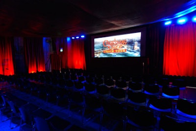 The inflatable theater housed about 100 people at a time for the mini screenings in 3-D.