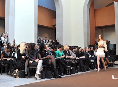 Twelve models walked a runway in Walker Court at the Art Gallery of Ontario for Sunny Fong's VAWK collection.