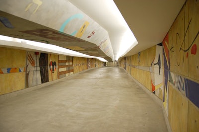 An underground walkway connects the new Allstream Centre with the Direct Energy Centre across the street.