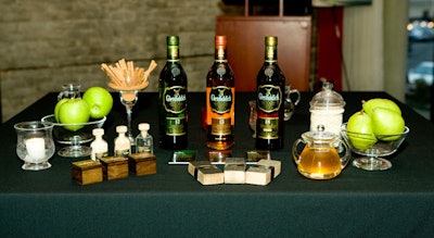 A display of Glenfiddich bottles at the Taste & Talk event.