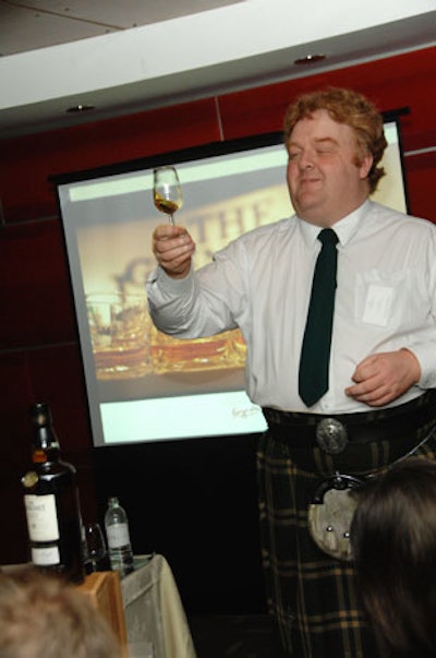 Ian Logan, international brand ambassador for the Glenlivet, led a tasting that included a sample of the newly released Glenlivet XXV.