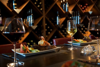 Private dinners for eight can be held in the temperature-controlled wine room.