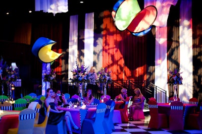 ConceptBAIT used colorful spandex and suspended decor in the main event area.