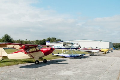 Pilots that flew in for the event parked their planes along the perimeter of the tarmac outside WA Hangar One.