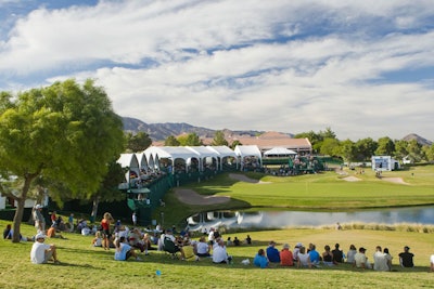 Guests watched the action from hospitality tents at the Justin Timberlake Shriners Hospitals for Children Open.
