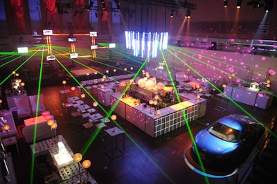 FFP Laser Systems and CCR Solutions lit the Trading Floor for the party.