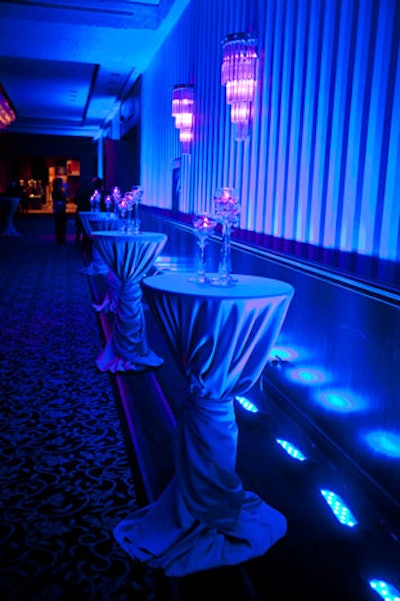 Blue lighting filled the reception area where guests could participate in a silent auction throughout the evening.