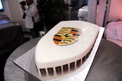 The Fontainebleau provided a cake with the Porsche logo.