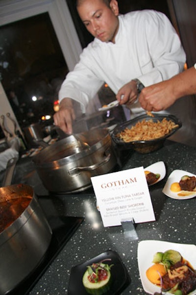 Chefs from Gotham Steak worked with guests to prepare yellowfin tuna tartare bites at the restaurant's food station.