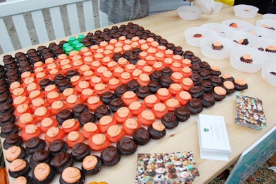 Baked by Melissa provided miniature cupcakes, which staffers arranged in the shape of a jack-o-lantern.