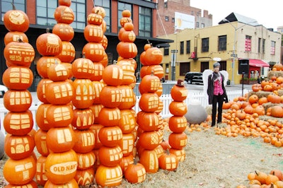 Stacks of pumpkins were carved to resemble the cityscape, a play on the event's theme of juxtaposition.